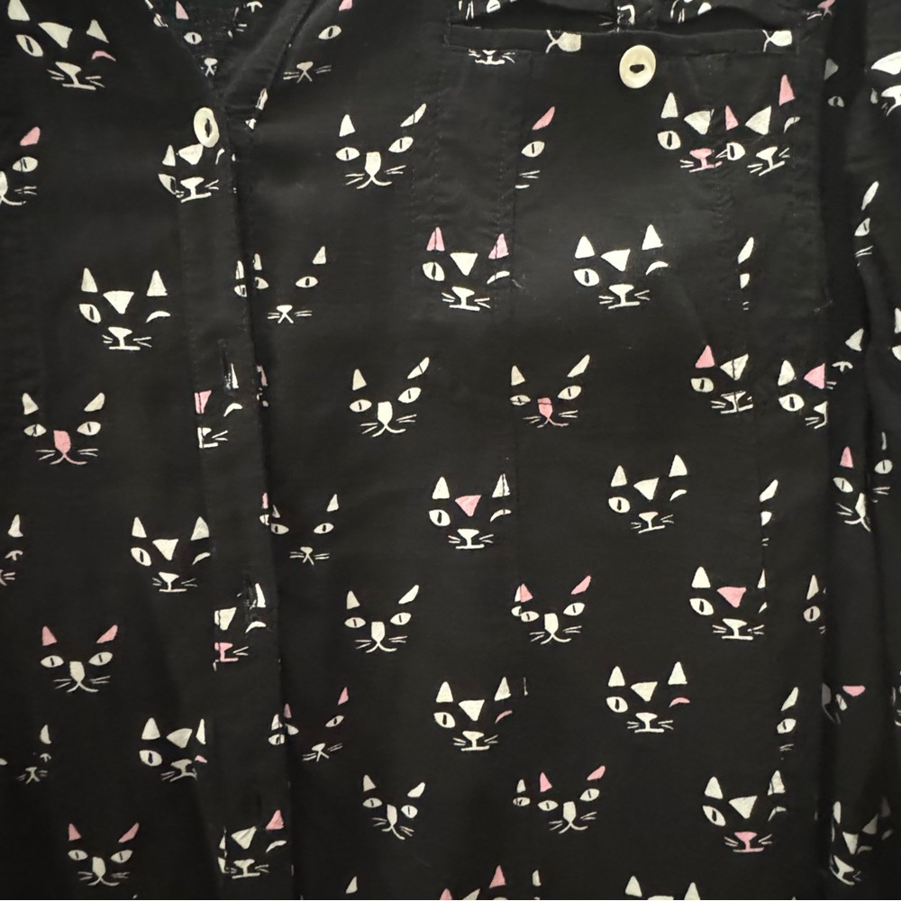 Maeve by Antropology Black Cat Print Blouse - Picture 4 of 11